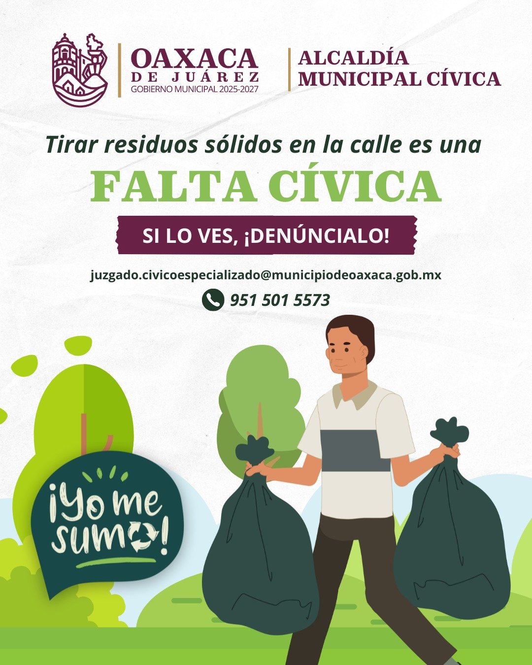 Tirar residuos sólidos en la calle es falta cívica