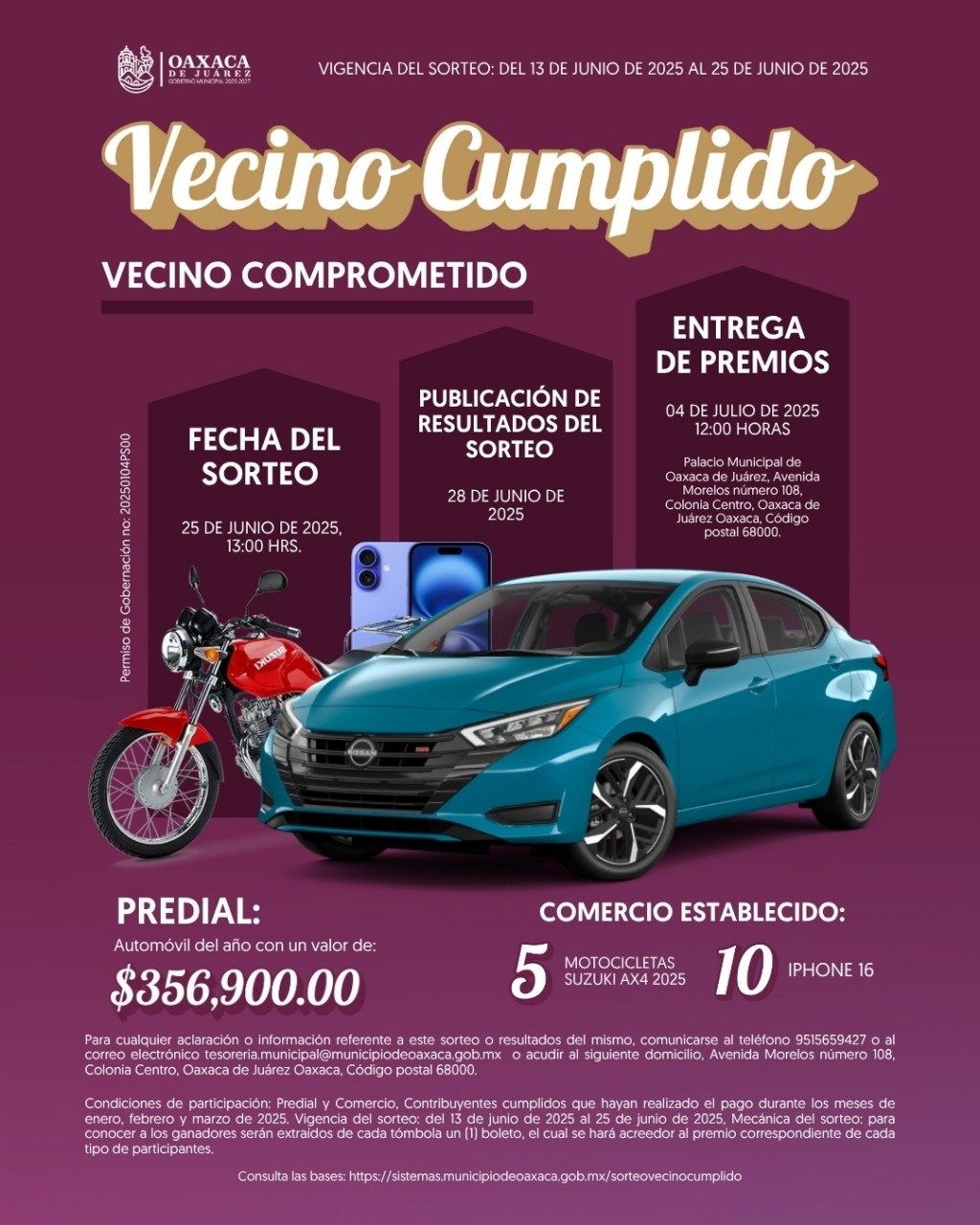 Sorteo vecino cumplido