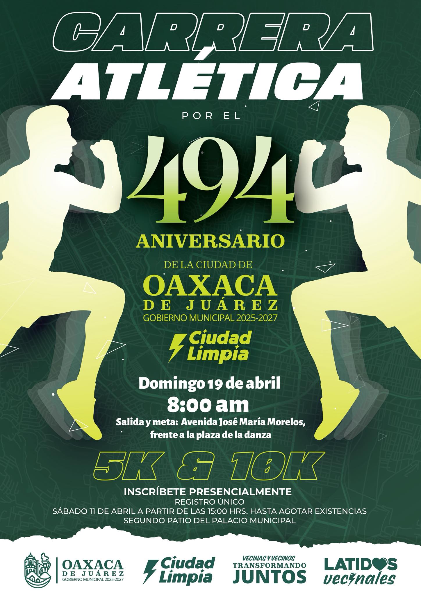 Carrera Atlética 494 Aniversario de la Ciudad de Oaxaca de Juárez