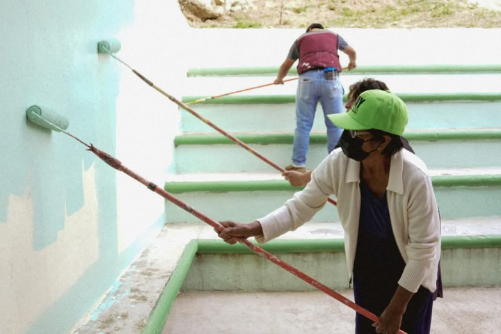 Tequio vecinal en Santa Rosa Panzacola fortalece la construcción de una ciudad limpia y segura