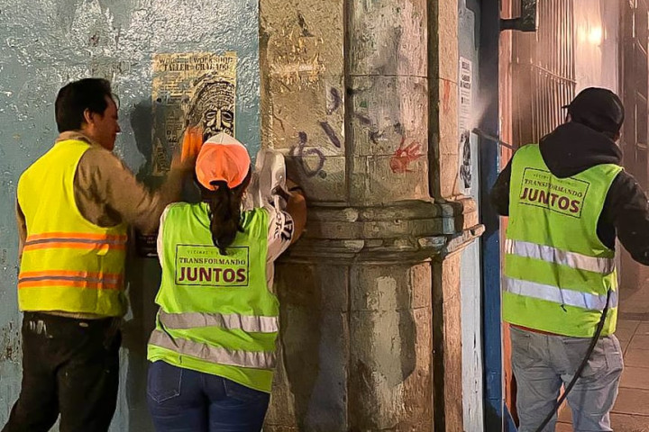 Mantienen cuadrillas del Centro Histórico acciones para mejorar la imagen urbana de la capital