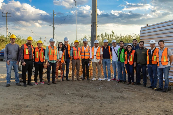 Recorrido de supervisión en la rehabilitación del colector sanitario y drenaje pluvial en Candiani